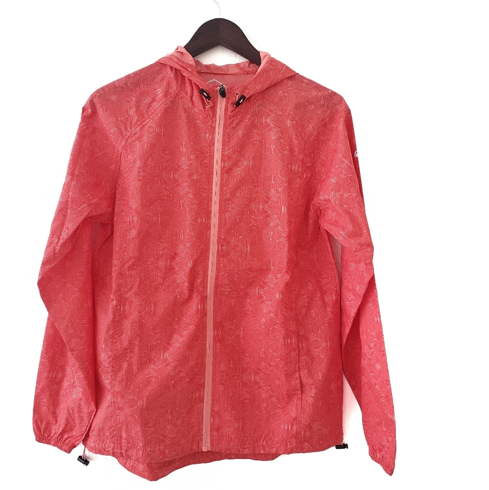 ASICS Coral Running Windbreaker Hoodie Sz M